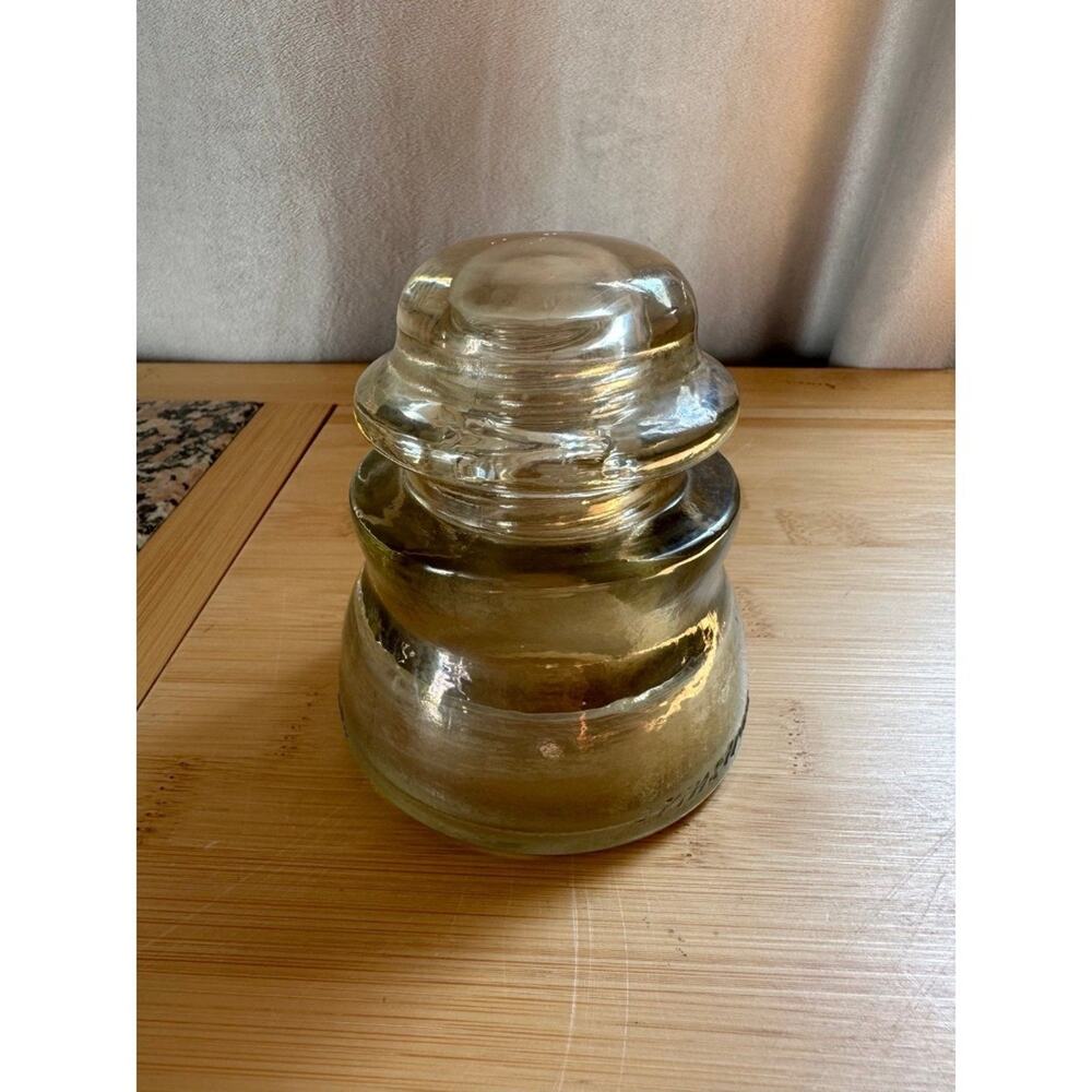 Vintage Armstrong DP1 Power Pole Insulator Clear Tempered Glass Made USA Decor